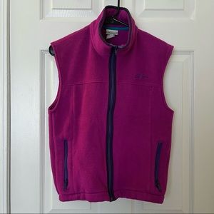 L.L. Bean Magenta Zip Up Fleece Vest